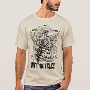 Camiseta Tigre y serpiente. Speedway Motorcycle Bicicleta C