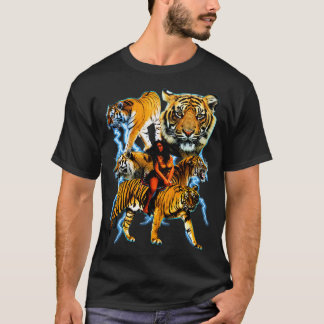 Camiseta Tigres antiguos 90s y2k Cat Graphic tiene un rayo