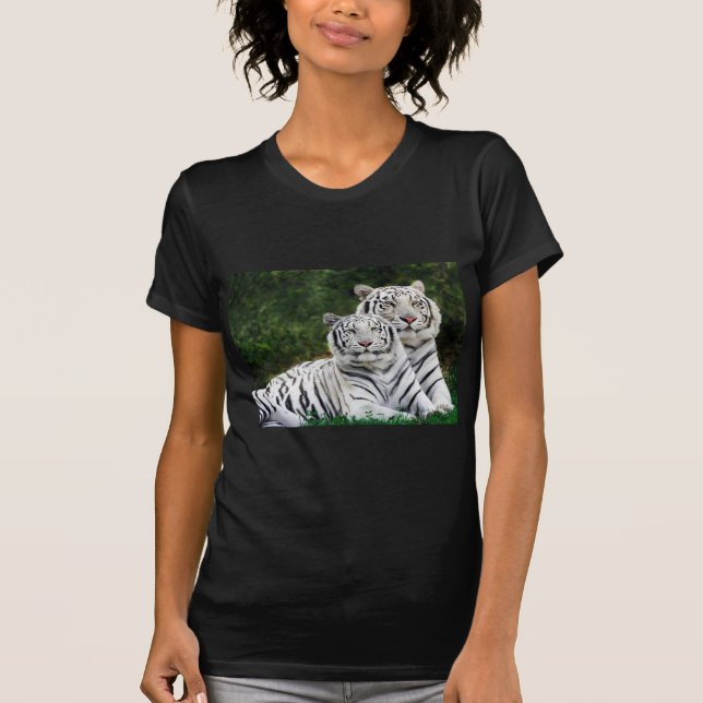 Camiseta Tigres blancos hermosos (Anverso)