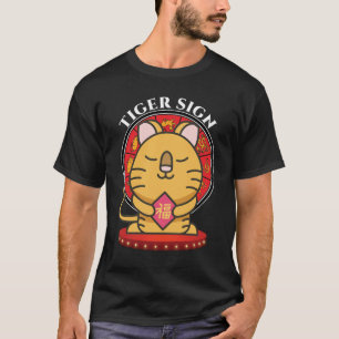 Camiseta Tigres chinos de Rótulo zodiaco hombres negros
