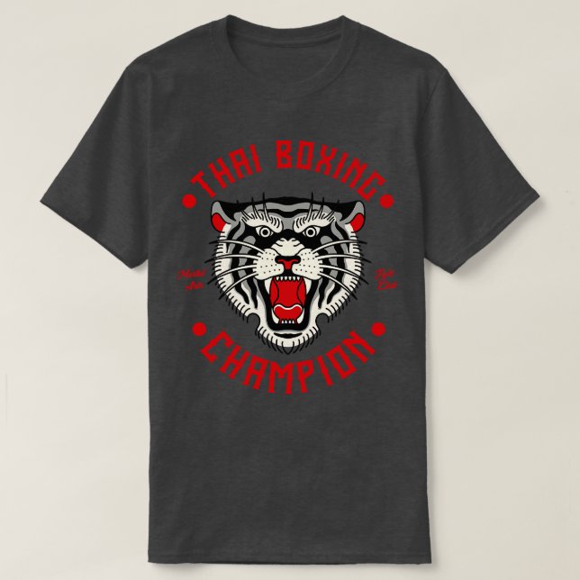 Camiseta Tigres de boxeo tailandeses luchan contra las arte (Diseño del anverso)