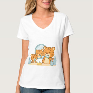 Camiseta Tigres de cepillado - rutina matutina