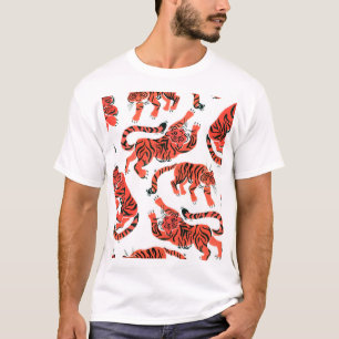 Camiseta Tigres de Gouache Vintage sin Marea