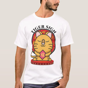 Camiseta Tigres de Rótulo zodiaco chino blanco
