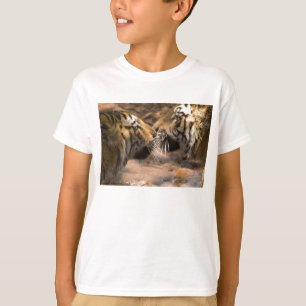 Camiseta Tigres de tigres Gato Tiras de animales Patrón Pin