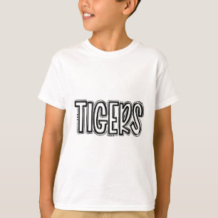 Camiseta Tigres ondean el espíritu escolar Naranja Negro Fo