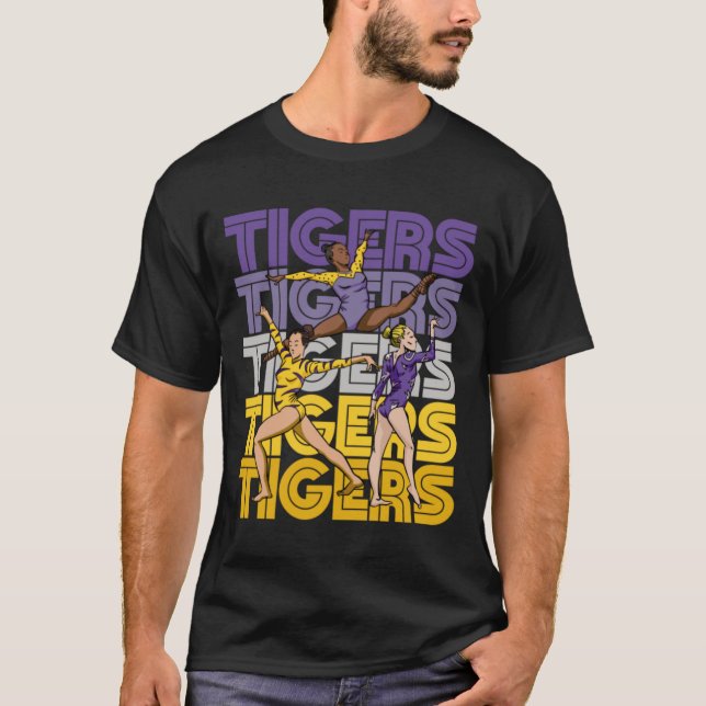 Camiseta Tigres retro Gimnasia púrpura _ Gimnastas de oro.p (Anverso)