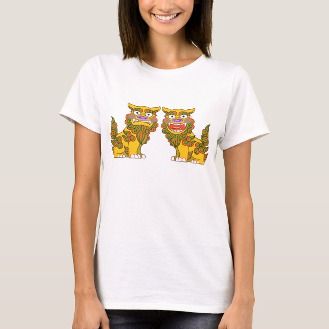 Camiseta Tigres Shisa de Okinawa (Protector de los Espíritu (Anverso)