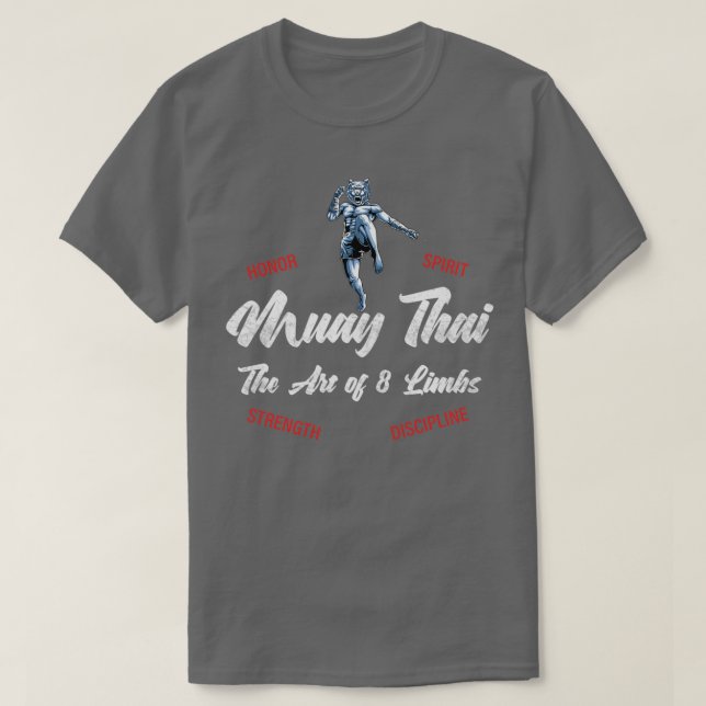 Camiseta Tigres tailandeses muay luchan contra el boxeo tai (Diseño del anverso)