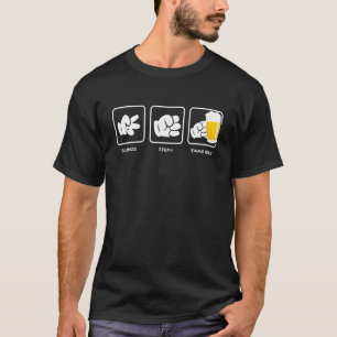 Camiseta Tijeras Bebida de cerveza de pareja de piedra