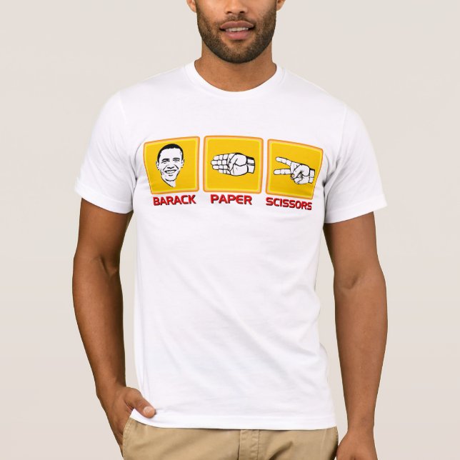 Camiseta Tijeras de papel de Barack (Anverso)