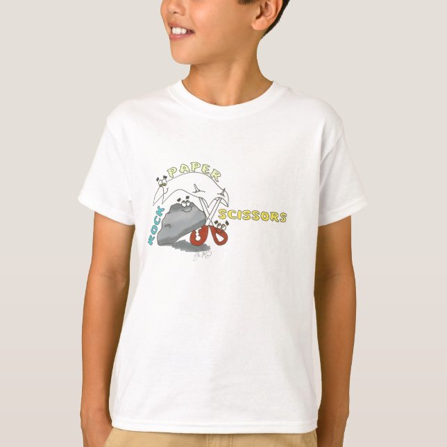 Camiseta tijeras de papel de roca (Anverso)