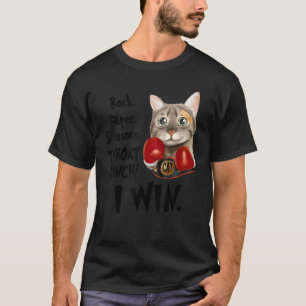 Camiseta Tijeras de papel de roca de gato rozan punzón y ga