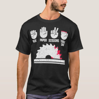 Camiseta Tijeras de papel de roca de madera Niño de cumplea