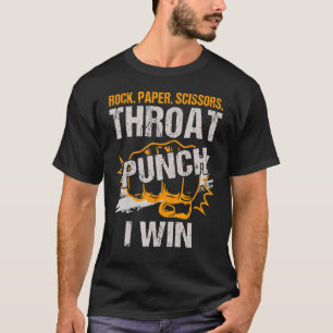 Camiseta Tijeras de papel de roca de punzón de rotura gano