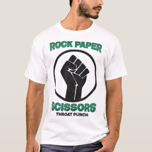 Camiseta Tijeras de papel de roca de punzón de rotura gano