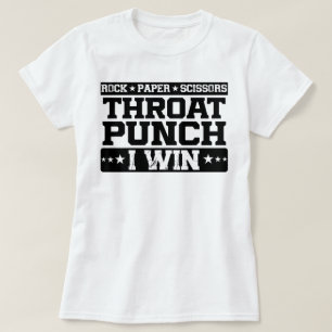 Camiseta Tijeras de papel de rock de trote gano, divertido