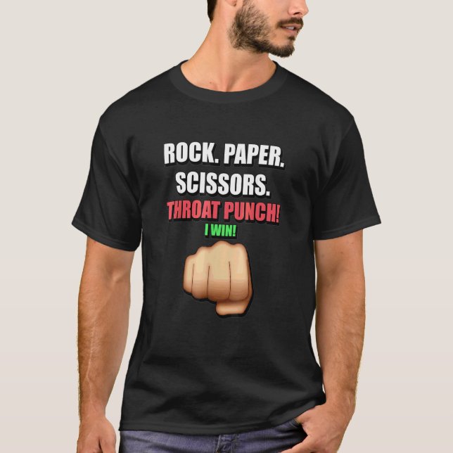 Camiseta Tijeras De Papel Rojo Gano Para Hombres (Anverso)