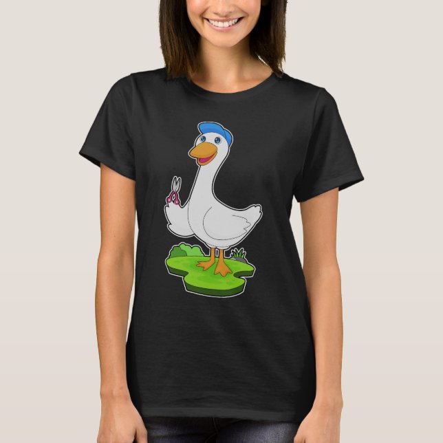 Camiseta Tijeras de peluquero de pato (Anverso)