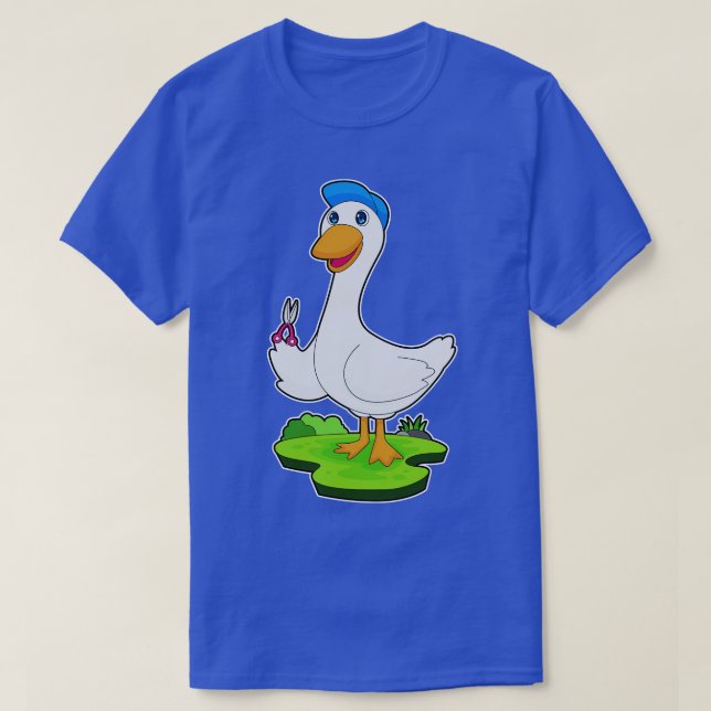 Camiseta Tijeras de peluquero de pato (Diseño del anverso)