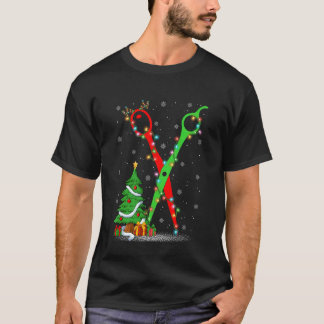 Camiseta Tijeras de peluquero Luces de árbol de Navidad Pel