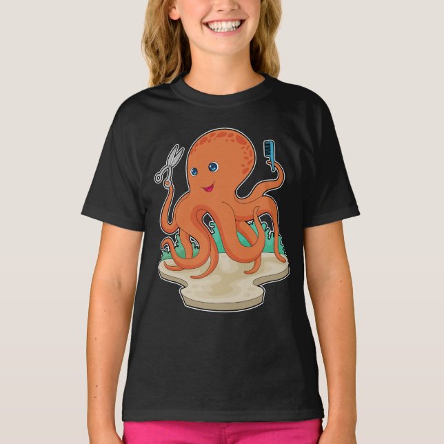 Camiseta Tijeras de peluquero Octopus (Anverso)