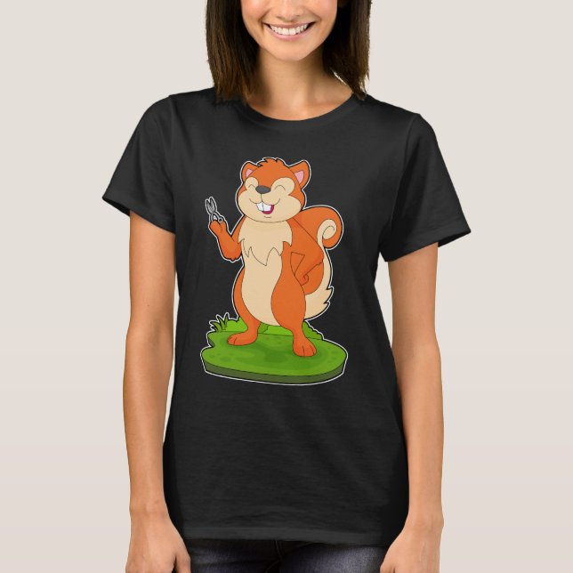 Camiseta Tijeras de peluquero para ardillas (Anverso)