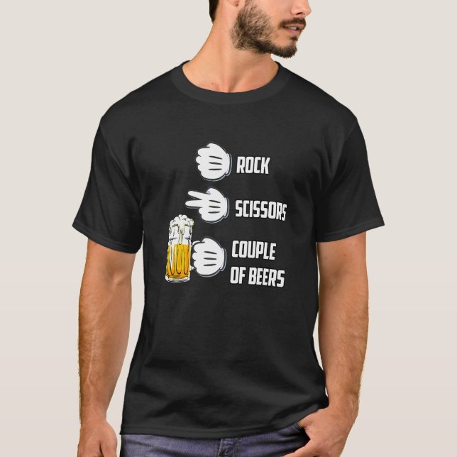 Camiseta Tijeras De Rock Pareja De Cerveza (Anverso)