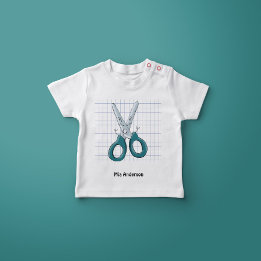 Camiseta Tijeras dibujadas a mano con tijeras con nombre T-