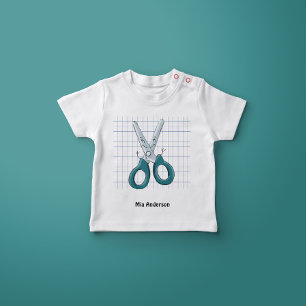 Camiseta Tijeras dibujadas a mano con tijeras con nombre T-