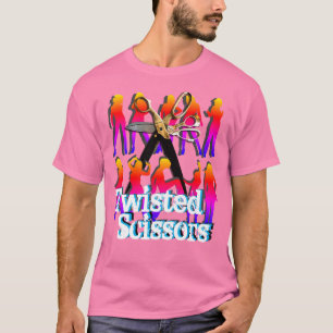 Camiseta Tijeras torcidas bailando damas Scrapbook T-Shirt