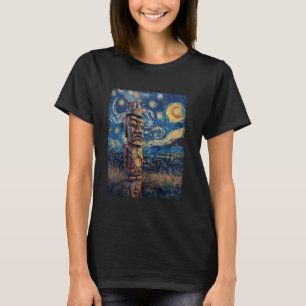Camiseta Tiki Luau Hawaii Hawaii Mask Starry Night P