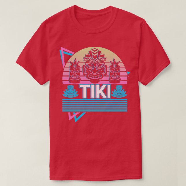 Camiseta Tiki Luau Hawaiian Hawaii Mask Retro Regalo (Diseño del anverso)
