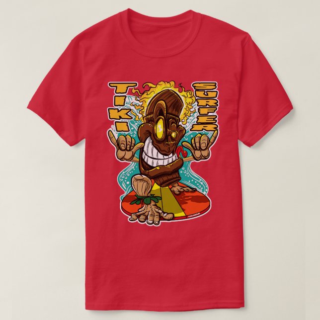 Camiseta Tiki Surfer TShirt (Diseño del anverso)