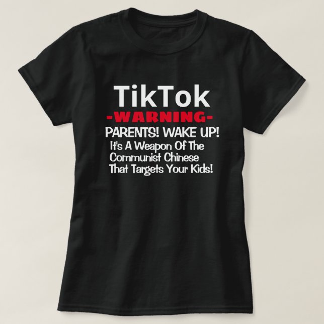 Camiseta TikTok -Advertencia- ¡Los Padres Se Despiertan! Ca (Diseño del anverso)