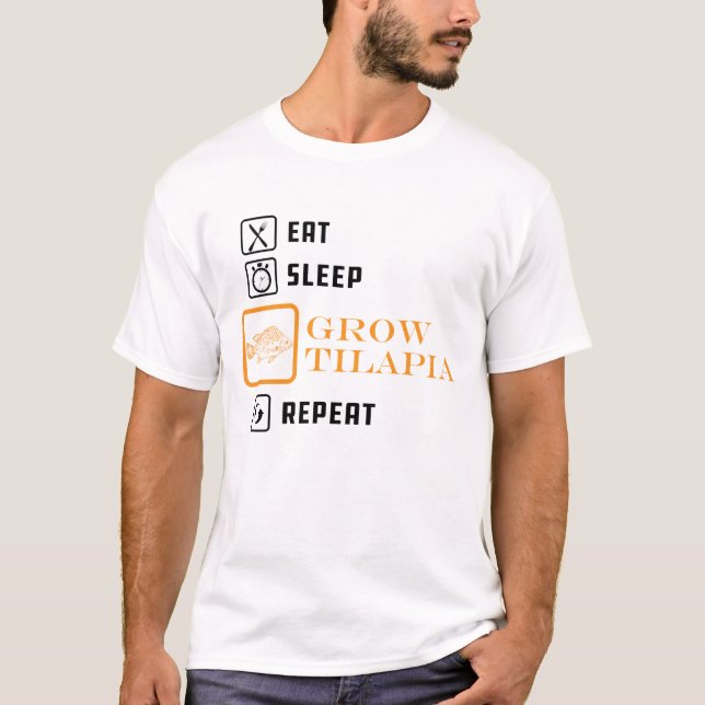 Camiseta Tilapia Grower - Crecer el sueño Tilapia Repetir (Anverso)