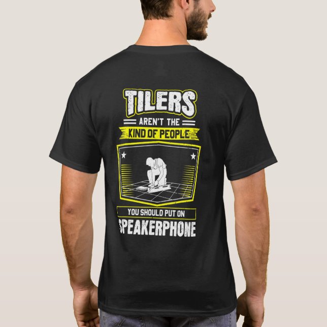 Camiseta Tile Man Speakerphone Tile Setter Floter (Reverso)