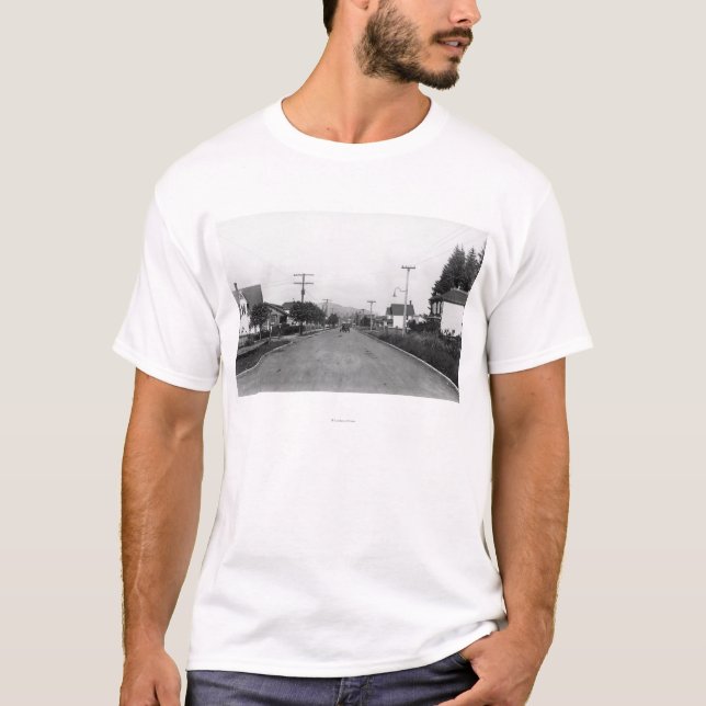 Camiseta Tillamook, escena residencial de la calle de (Anverso)