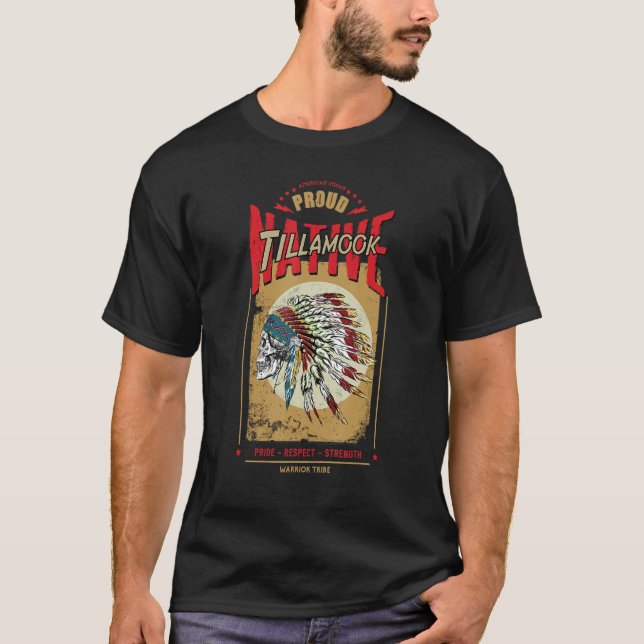 Camiseta Tillamook Nativo Estadounidense Tribuna de Guerrer (Anverso)