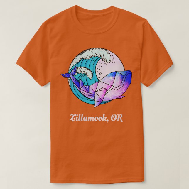 Camiseta Tillamook O Orca Geométrica Japonesa De Pintura  (Diseño del anverso)