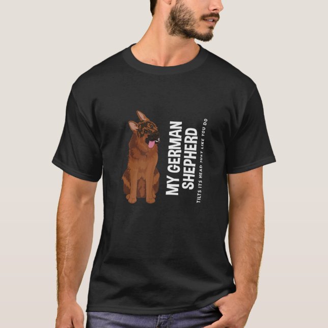 Camiseta Tilt Head Dog Funny German Shepherd Mom (Anverso)