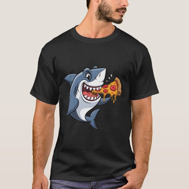 Camiseta Tim, amante de los tiburones, ama a la pizza (Anverso)