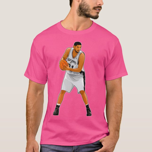 Camiseta Tim Duncan 21 Sostenga La Pelota (Anverso)