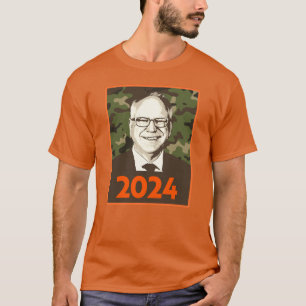 Camiseta Tim Walz 2024 Esperanza en camuflaje