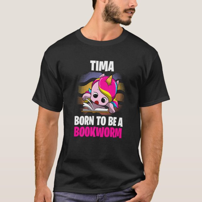Camiseta Tima Nació Para Ser Un Gusano De Libros Personaliz (Anverso)