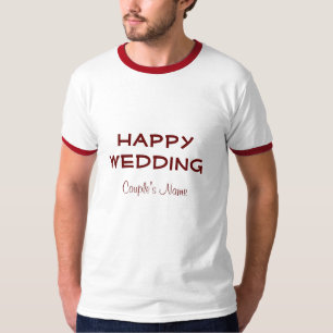 Camiseta Timbre Básico de Color Blanco/Rojo para Bodas de P