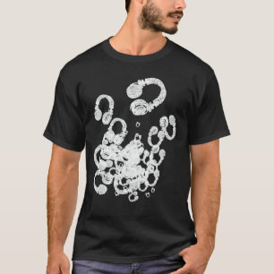 Camiseta timbre fresca de auriculares con DJs blancos