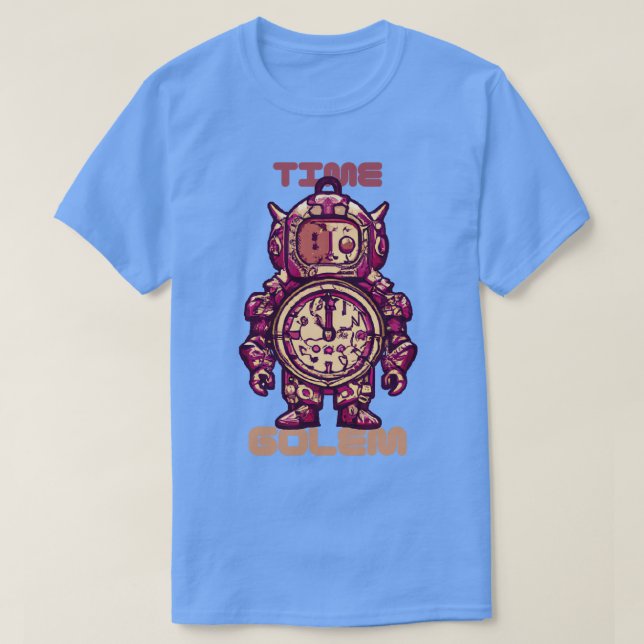 Camiseta Time Golem Funny Surreal Steampunk Alark Clock Rob (Diseño del anverso)