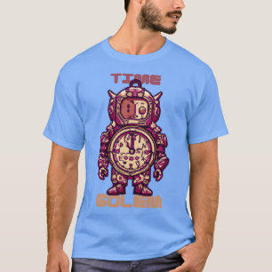 Camiseta Time Golem Funny Surreal Steampunk Alark Clock Rob