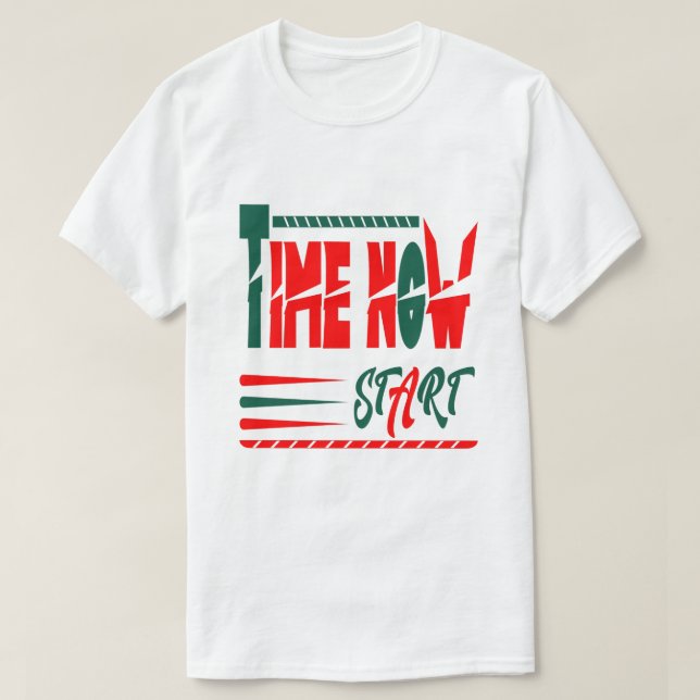 Camiseta Time now start  (Diseño del anverso)